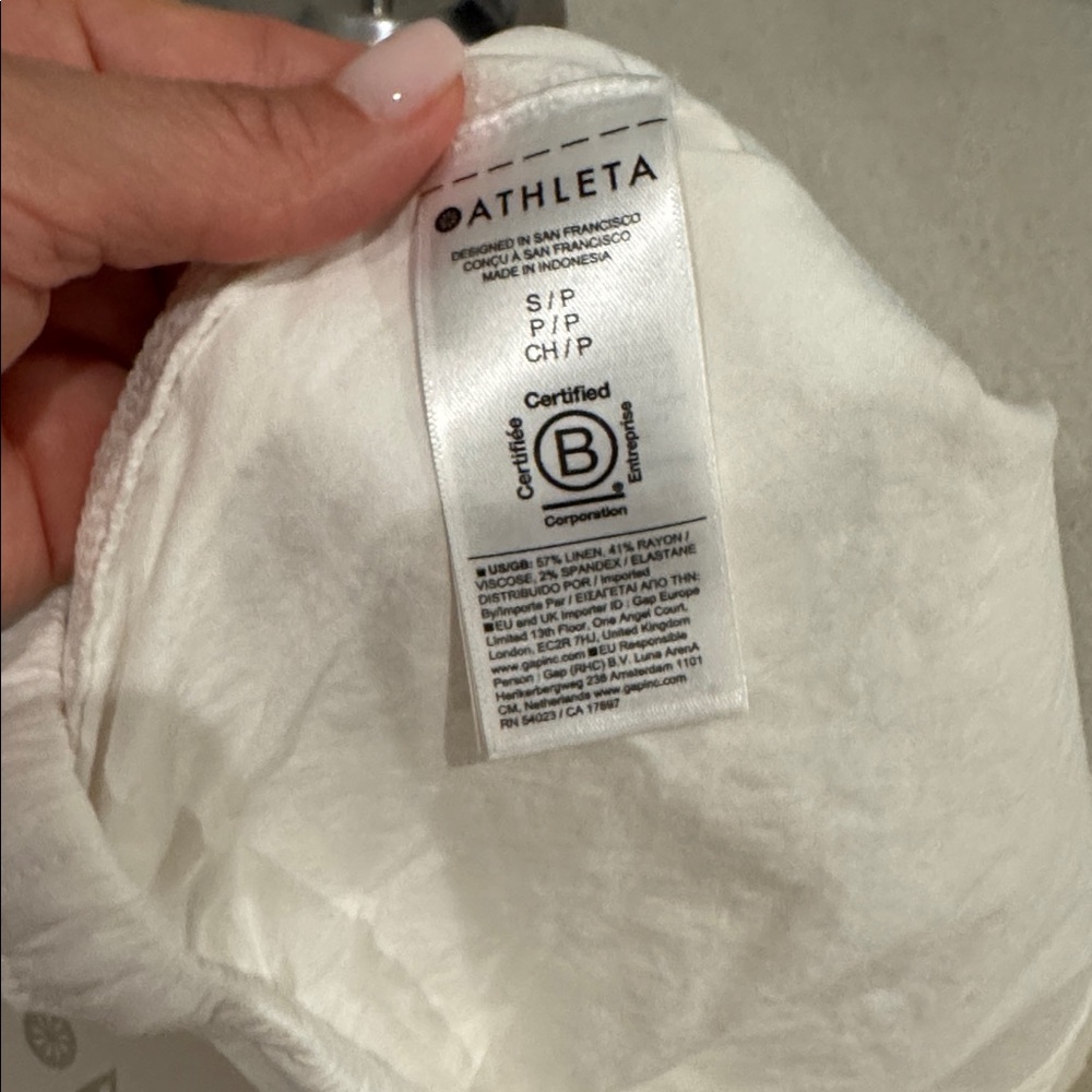 NEW Athleta Wide leg Paradise Drawstring Pants Petite Small White - Picture 7 of 12